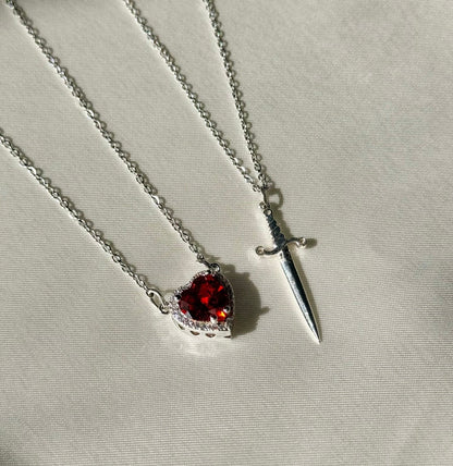 Heart and Sword Amorite Necklaces