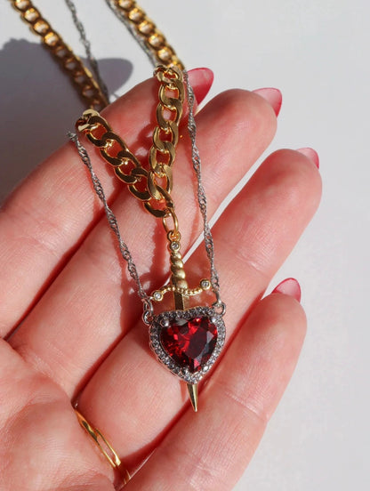 Heart and Sword Amorite Necklaces