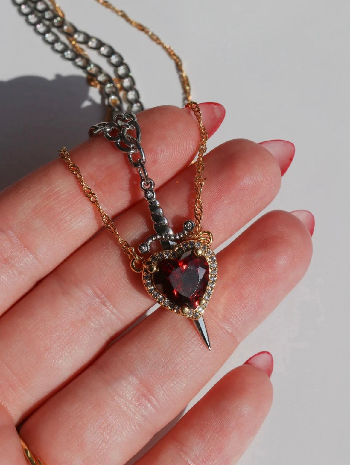 Heart and Sword Amorite Necklaces