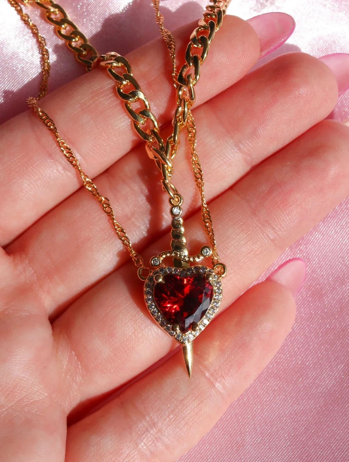 Heart and Sword Amorite Necklaces