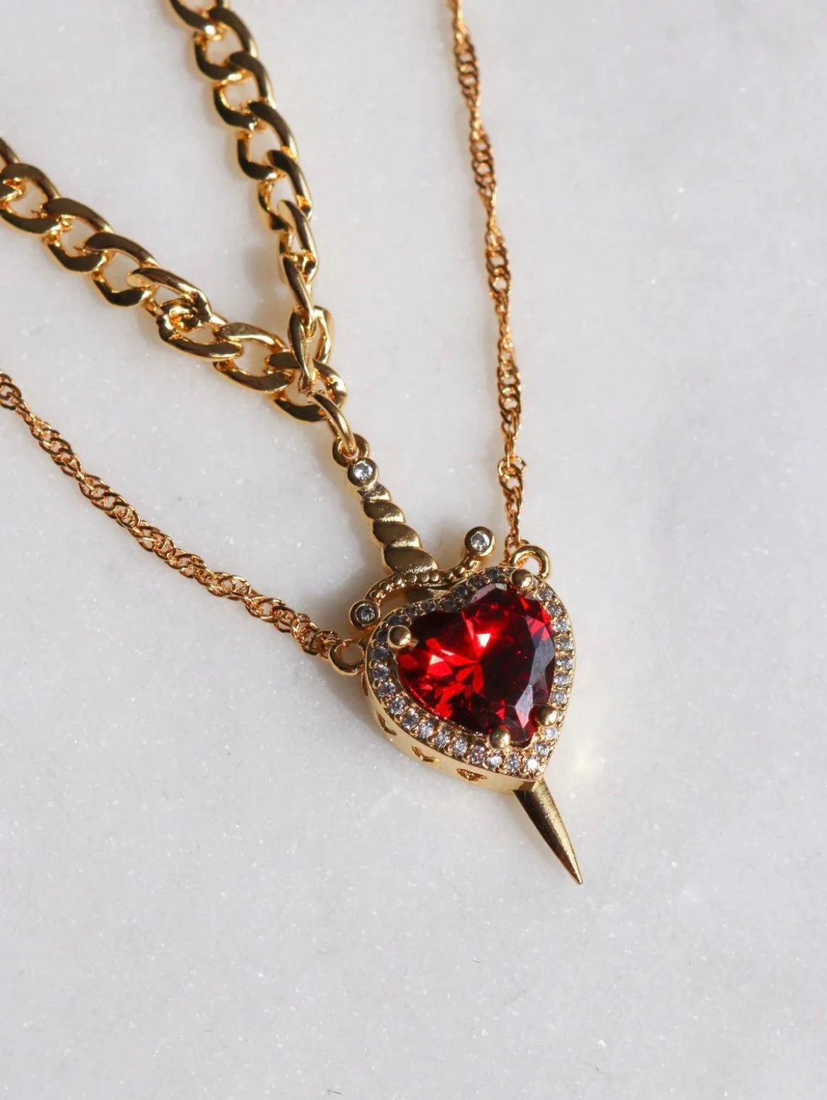 Heart and Sword Amorite Necklaces